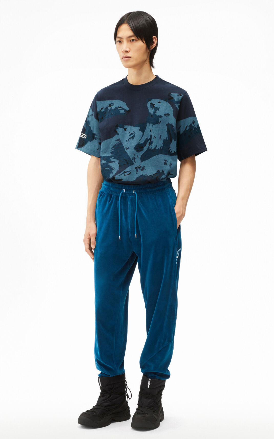 Kenzo The Zimske Capsule oversized velvet Donji Dio Trenirke Muške - Plave - Hrvatska EXUOJH864